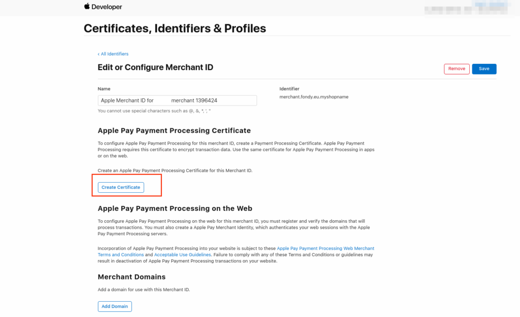 Processing Certificate